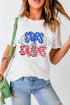 Patriotic Stars And Stripes Round Neck Graphic Tee