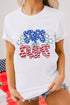 Patriotic Stars And Stripes Round Neck Graphic Tee