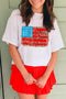 Patriotic Stars Stripes And Leopard Print Graphic Tee