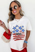 Patriotic Stars Stripes Bow Detail Graphic Summer Celebration Tee Shirt