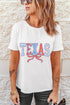 Patriotic Texas Bow Graphic Independence Day Celebration Tee Shirt