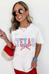 Patriotic Texas Bow Graphic Independence Day Celebration Tee Shirt
