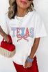 Patriotic Texas Bow Graphic Independence Day Celebration Tee Shirt