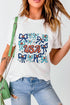 Patriotic USA Bow Detail Graphic Summer Tee