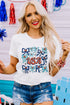 Patriotic USA Bow Detail Graphic Summer Tee