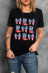 Patriotic Western Cowgirl Boots Graphic Short Sleeve Tee