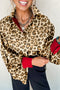 Patterned Button Front Contrast Cuff Shirt