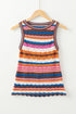 Patterned Crochet Knit Scalloped Hem Sleeveless Tank Top