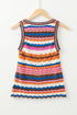 Patterned Crochet Knit Scalloped Hem Sleeveless Tank Top