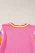 Patterned Flutter Sleeve Crew Neck Knit Sweater Top