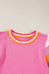 Patterned Flutter Sleeve Crew Neck Knit Sweater Top