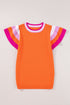 Patterned Flutter Sleeve Crew Neck Knit Sweater Top