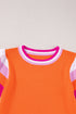 Patterned Flutter Sleeve Crew Neck Knit Sweater Top