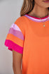 Patterned Flutter Sleeve Crew Neck Knit Sweater Top