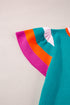 Patterned Flutter Sleeve Crew Neck Knit Sweater Top
