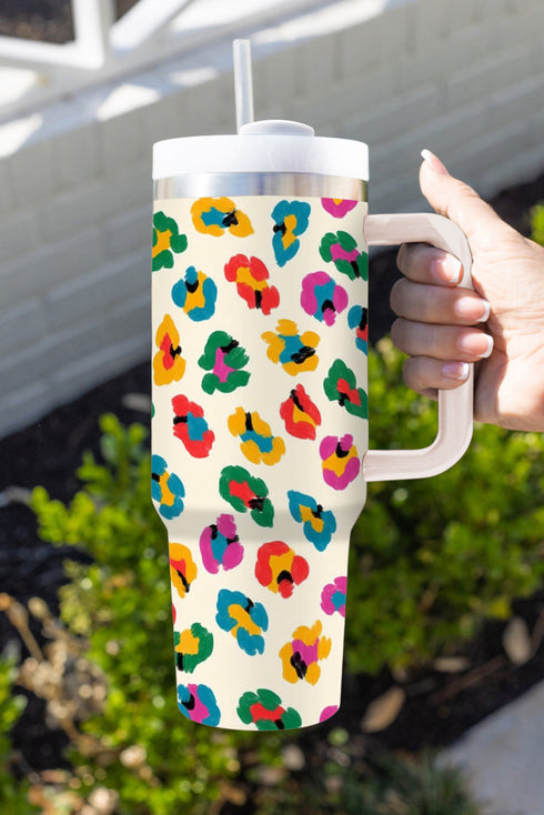 Patterned Large Capacity Alloy Travel Cup Tumbler