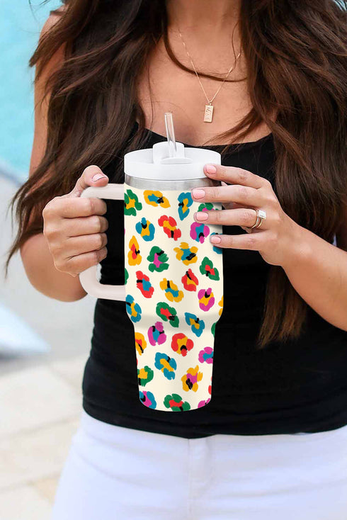 Patterned Large Capacity Alloy Travel Cup Tumbler