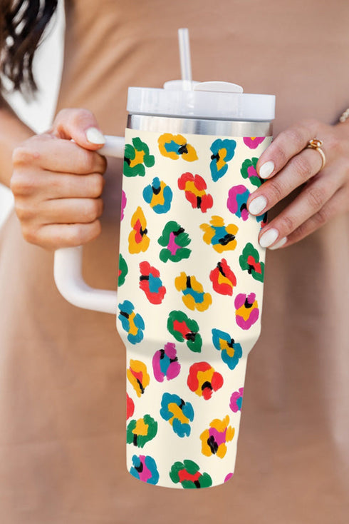 Patterned Large Capacity Alloy Travel Cup Tumbler