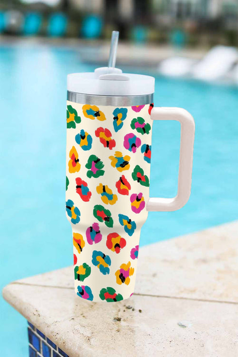 Patterned Large Capacity Alloy Travel Cup Tumbler