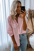 Patterned Mixed Stripe Long Sleeve Button Down Shirt