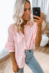 Patterned Mixed Stripe Long Sleeve Button Down Shirt