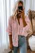 Patterned Mixed Stripe Long Sleeve Button Down Shirt