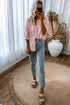 Patterned Mixed Stripe Long Sleeve Button Down Shirt