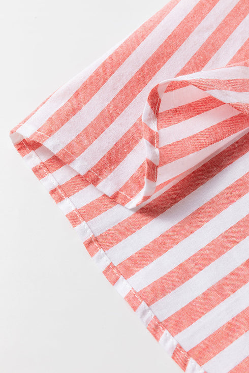 Patterned Mixed Stripe Long Sleeve Button Down Shirt