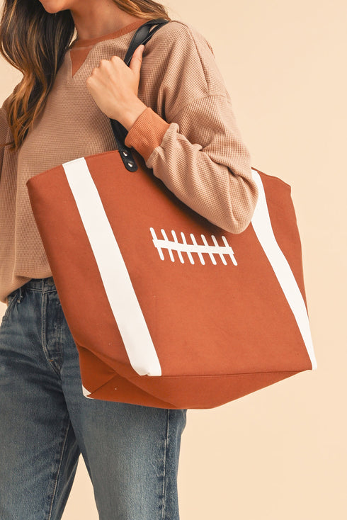 Patterned Rayon Canvas Large Open Top Tote Bag