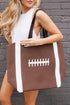 Patterned Rayon Canvas Large Open Top Tote Bag