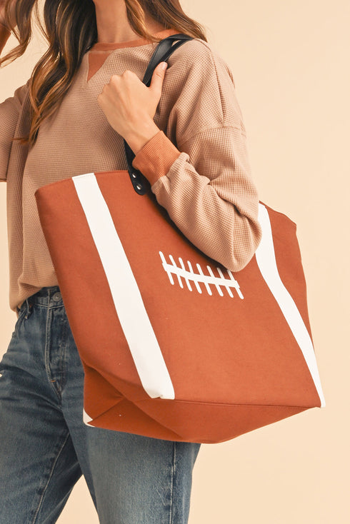 Patterned Rayon Canvas Large Open Top Tote Bag