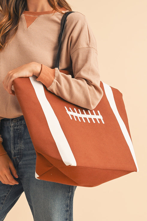 Patterned Rayon Canvas Large Open Top Tote Bag