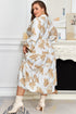 Patterned Ruffled Sleeve Tiered Western Plus Size Maxi Dress
