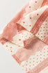 Patterned Split Neck Tie Detail Ruffled Sleeve Blouse