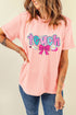 Patterned Teach Graphic Short Sleeve Crew Neck Tee