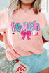 Patterned Teach Graphic Short Sleeve Crew Neck Tee