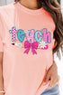 Patterned Teach Graphic Short Sleeve Crew Neck Tee