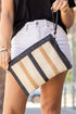 Patterned Woven Straw Dual Strap Shoulder Bag