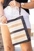 Patterned Woven Straw Dual Strap Shoulder Bag