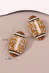 Pave Rhinestone Sports Football Stud Earrings