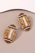 Pave Rhinestone Sports Football Stud Earrings
