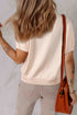 Pearl And Bow Accent Short Sleeve Knit Sweater