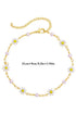 Pearl And Daisy Charm Link Chain Alloy Anklet