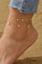 Pearl And Daisy Charm Link Chain Alloy Anklet
