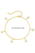 Pearl And Daisy Charm Link Chain Alloy Anklet