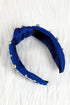 Pearl And Rhinestone Embellished Knotted Fabric Headband