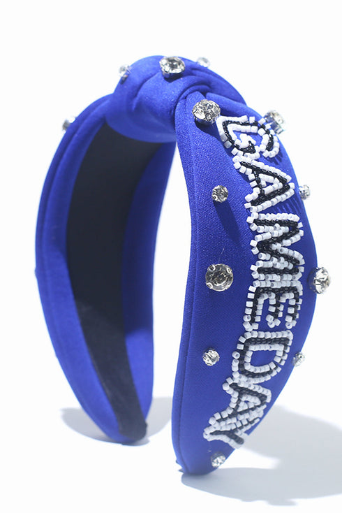 Pearl And Rhinestone Embellished Knotted Fabric Headband
