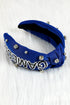 Pearl And Rhinestone Embellished Knotted Fabric Headband
