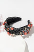 Pearl And Rhinestone Spiderweb Knotted Fabric Headband