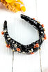 Pearl And Rhinestone Spiderweb Knotted Fabric Headband